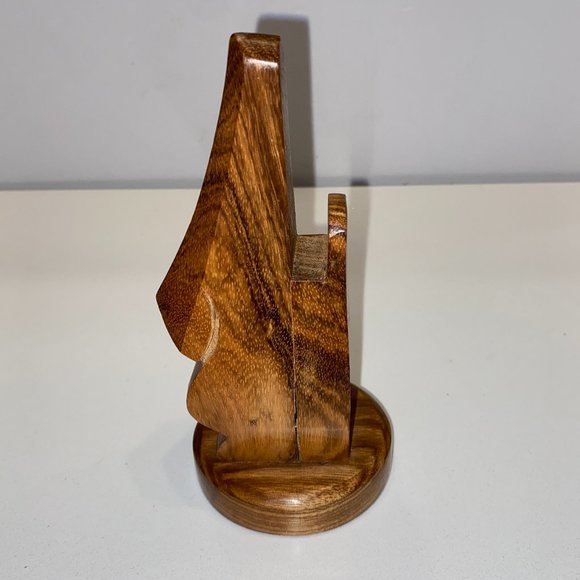 Wooden Nose Shaped Eyeglass Holder Spectacle Display Stand Face 6 inches - Picture 3 of 6